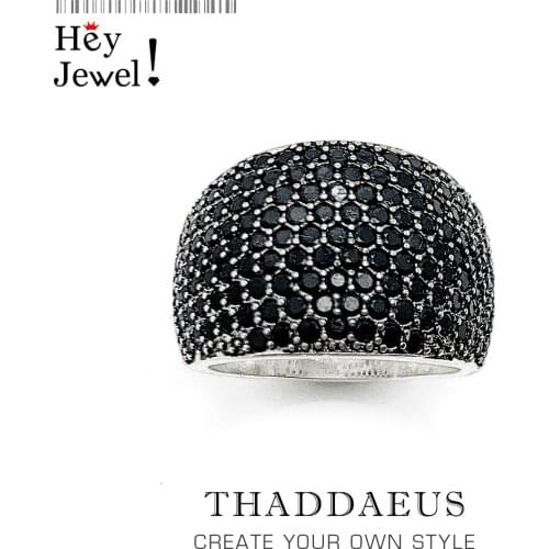 Black Pave Cocktail Ring,Europe Style Fashion Good Jewerly For Women Men,2020 Spring Gift In 925 Sterling Silver,Super Deals