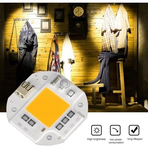 COB LED Chip AC220V 50W High Bright Integrated Chip Light Source COB Bead Spotlight Bulb 54*54*1.5mm