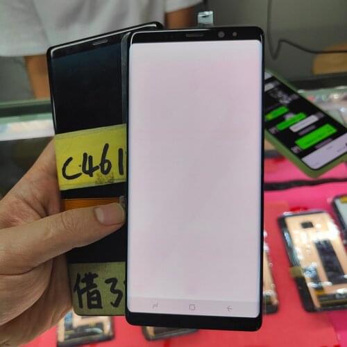 100% Original N950F LCD For Samsung Galaxy Note 8 Display With Frame Note8 N950U LCD Touch Screen Parts With Middle Burn