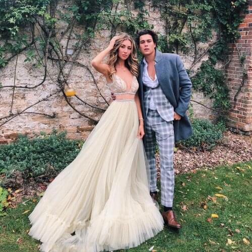 Long Tulle Skirts For Women High Waist Beaded Waist Faldas Saia Bohemia Birthday Skirt For Photo Shoot Only Sell Skirt