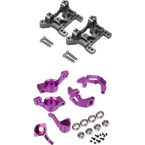 For WLtoys Upgrade Metal Shock Absorber Board & for HSP 102010 102011 Ball Bearing Aluminum Alloy Steering Hub Mount Set