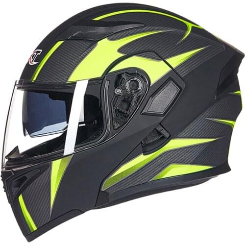 GXT dual lens open face motorcycle helmet full-cover flip up motorbike helmets wiht Anti-fog lens seasons Capacete