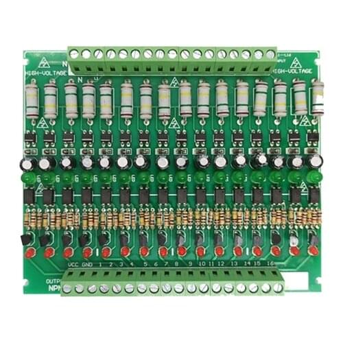 220V Optocoupler Isolation Module/16 Channels 220V Detection Module/ AC Power Detection/Card Guide Rail