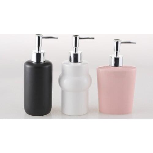 Creative Ceramic Lotion Bottle Bathroom Hand Sanitizer Press Bottle Bathroom Decoration Ornaments Ceramic Lotion Dispenser