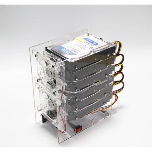 6 / 10 disks DIY hard disks expansion bracket HDD 3.5 External racks support power supply transparent NAS acrylic rack