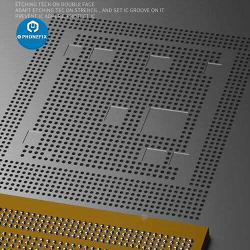 MECHANIC Newest iSmt Bga Reballing Stencil Kit For Ipad Air12 Mini234 Motherboard IC Bga Reballing Horn Model CHIP IC Template