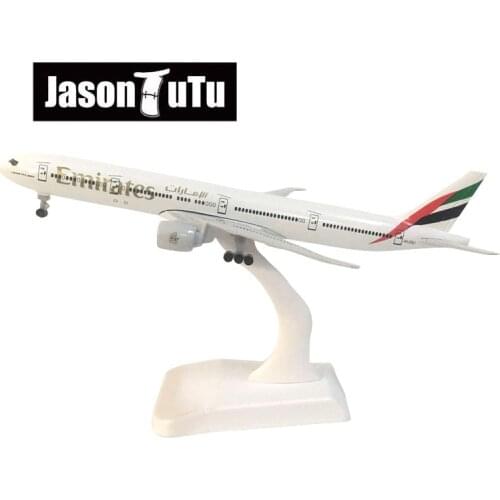 JASON TUTU 20cm United Arab Emirates Boeing 777 Airplane Model Plane Model Aircraft Diecast Metal 1/300 Scale Planes Drop shippi