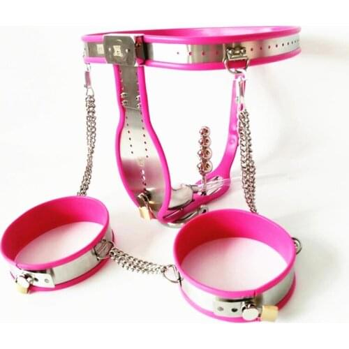 3pcs/set Stainless Steel Male Chastity Belt+Anal Plug+Thigh Ring Bondage Men Chastity Device Cock Cage Sex Products for Man G24