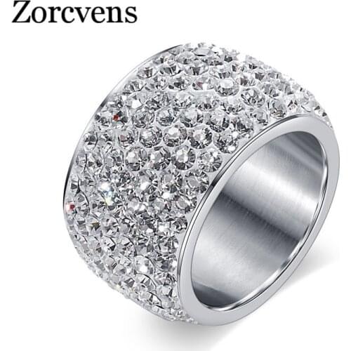 Modyle New Fashion Classic Gold-Color Crystal Wedding Ring for Men and Women