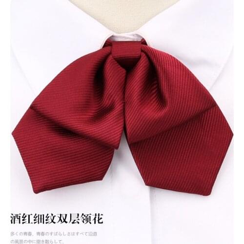 Brand New Japanese Style High Quality Girl Student JK Uniform Butterfly Tie Fashion Women Bowtie ( Solid Red ) )