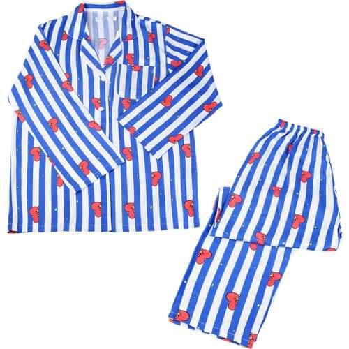 Top Korean Kpop Animal Cartoon Rabbit Dog Sleepwear Lady Pajamas Suit Long Sleeve Spring Autumn Clothes Homewear Nightgown