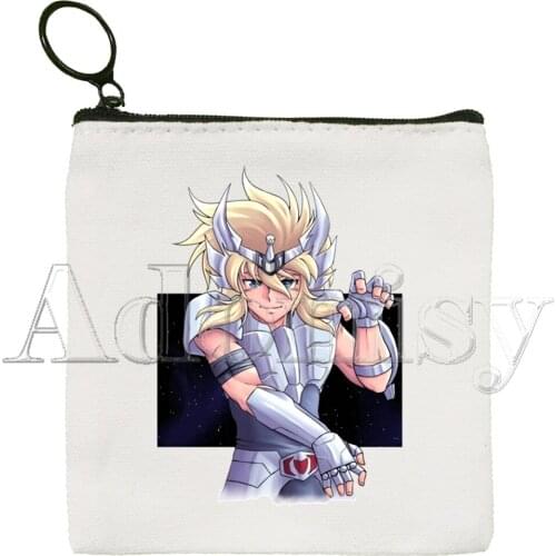 Saint Seiya Knights Of The Zodiac Burn Canvas Coin Purse Coin Purse Collection Canvas Bag Small Wallet Zipper Key Bag Hand Gift