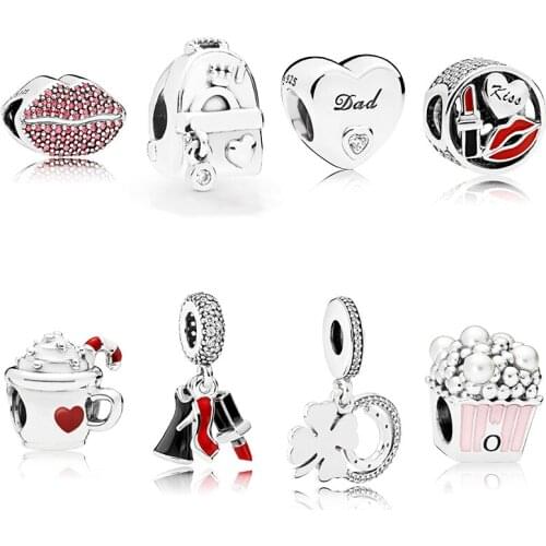 The Heart Of The New S925 Sterling Silver Dad. Backpack. Charming Kiss Fashion Jewelry Gift Original Female Diy Beaded Jewelry