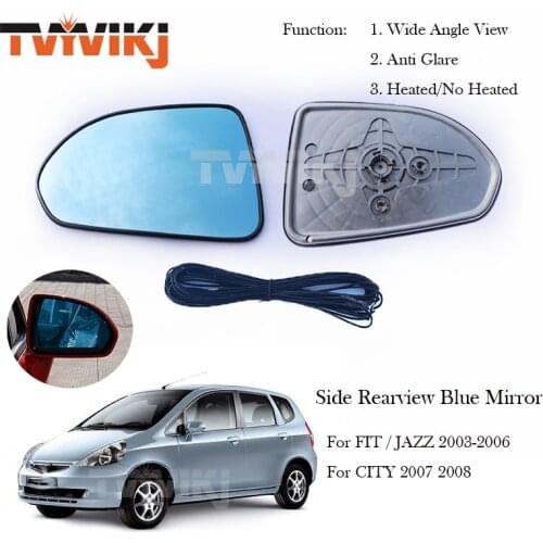 TVYVIKJ Outer Rearview Blue Mirror Lens Glass For HONDA FIT SALOON 2003-2006 CITY 2007 2008 GD6 GD8 FIT JAZZ GD1 GD3 2005-2008