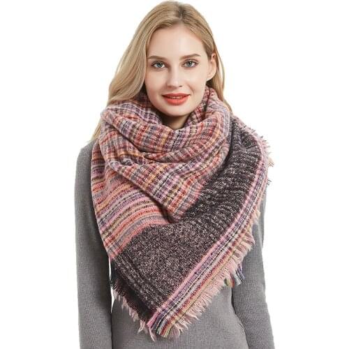 Spring and sutumn new type large square scarf women Blanket Pink Scarf thick shawl Polyester