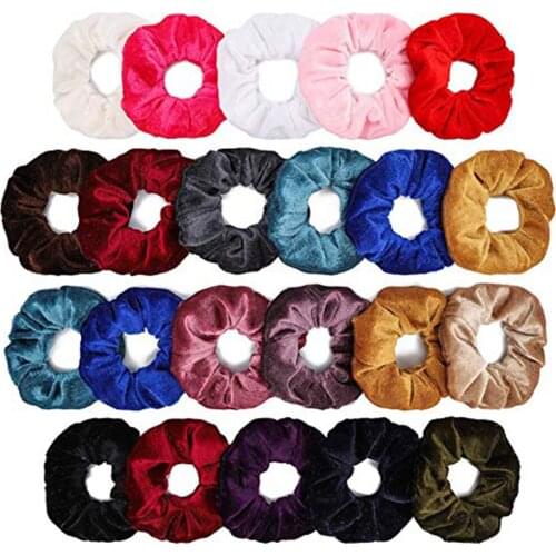 XRHYY 22 Colors Velvet Hair Scrunchies Elastic Scrunchy Hair Bands Bobbles Hair Ring Plush Hair Tie Ponytail Holder Hair Ropes