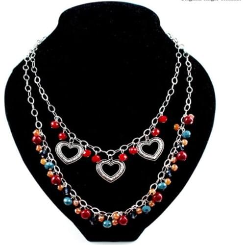 Ydgy popular new fashion retro double layer heart-shaped pendant necklace female clavicle chain temperament trend chain