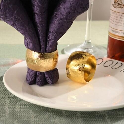 12PCS/Metal drum-shaped napkin ring table top decoration for family party, reception, hotel holiday table decoration
