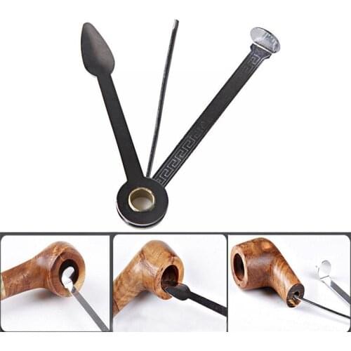 3 in1 Smoking Pipe Cleaner Steel Cleaning Tool Reamers Pipe Tamper Cleaning Tool G7X3