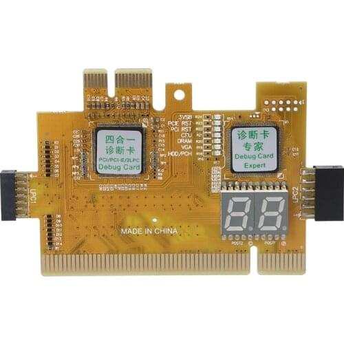 Computer Motherboard Diagnostic Card PCI-E LPC PCIE mini 4 in 1 Desktop PC Motherboard Detect LED Indicator Tool Debug Analyzer