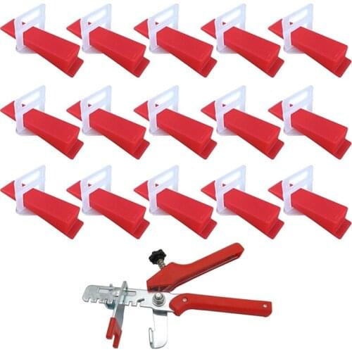 401Pcs Tile Leveling System 2mm 300Pcs Clips+100Pcs Wedges +1Piece Plier Plastic Tiling Tools Tile Spacer