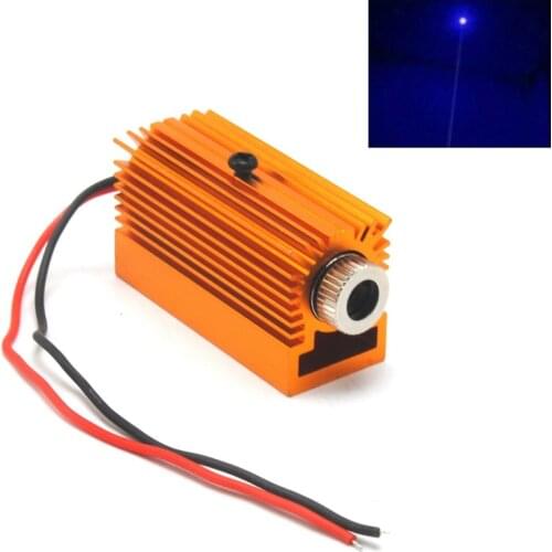 450nm 50mW Blue Focusable Dot Laser Diode Module with Heat Sink Cooling Holder