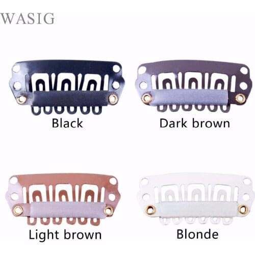 50pcs 28mm U Shaped Snap Clips For Hair Extensions Metal Clip With Silicone Back Wig Clips For Clip In Weave Wig Accessories