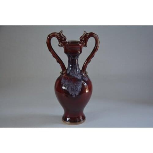 Antique QingDynasty porcelain Dragon vase,Jun Kiln,Blue pattern, bottle,hand-painted crafts,#01,Free shipping