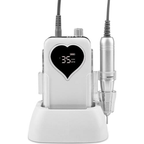 SIMINAIL Heart Nail Drill Rechargeable Desktop Base 35000RPM Manicure Electric Machine Nail File Pedicure Cordless Drilling