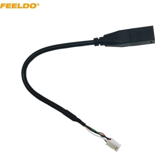 FEELDO Car Audio Radio 4Pin Connector to USB Input Wire Adapter For Toyota Camry Corolla Mazda Standard Original Auto USB Cable