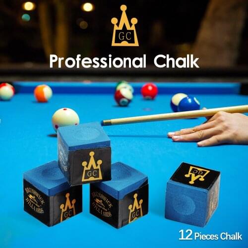 BRUNSWICK Chalk A Box12 Pcs Blue Billiard Chalk Snooker Chalk Pool Cue Cost-effective Professional Durable Billiard Accessories