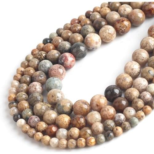 Natural Stone Beads Bamboo Agates Round Loose Beads For Jewelry Making 15 inches 6/8/10/12mm Diy Jewelry