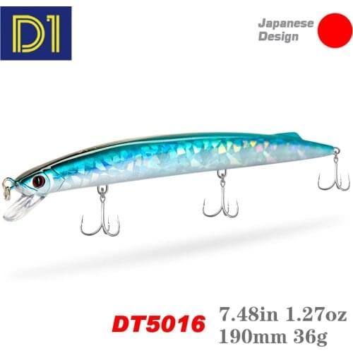 D1 New Minnow Fishing Lure 190mm 36g Trolling Hard Baits Sinking Depth 0.6-0.9m Jerkbait Sea Fishing For Seabass Tuna Tackle