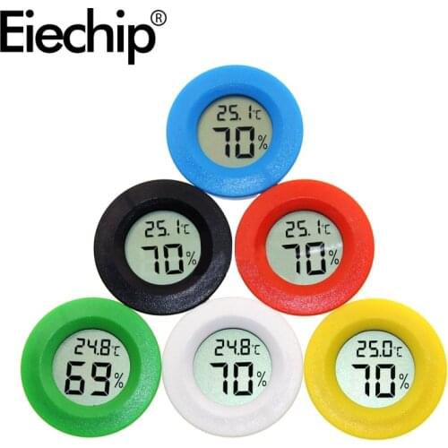 Temperature Sensor Mini Digital Thermometer LCD module, Pet Hygrometer Freezer Tester Round Thermograph Meter Detector