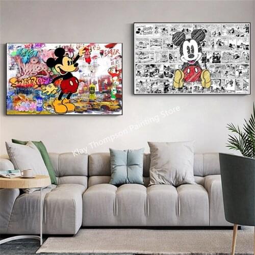Disney Banksy Graffiti Street Art Mickey Mouse Painting Art Cross Stitch Mosaic Artist Home Decoration Gift