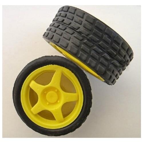 F05081 DIY intelligent Car Robot Accessory: 65 * 27 * Dia 5.3mm Rubber Car Wheel Tire