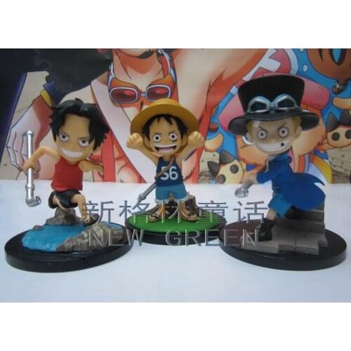 BANDAI One Piece Action Figure Genuine Anime Ornaments Yifan Reward Childhood Ace Luffy Sabo Three Brothers Ex Cashapou Model
