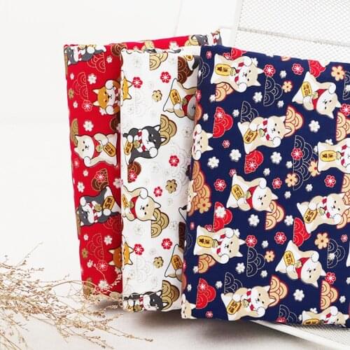 Red Navy Blue Japanese Bronzing Cotton Fabric, Fabric For Sewing DIY Costume Jewelry Patchwork Quilting Patchwork Cloth