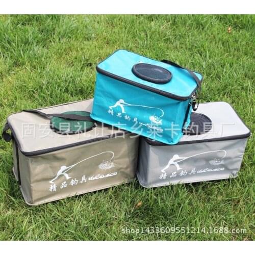 Canvas fishing bucket Folding water tank fish bucket Wire support live fish bucket fishing supplies