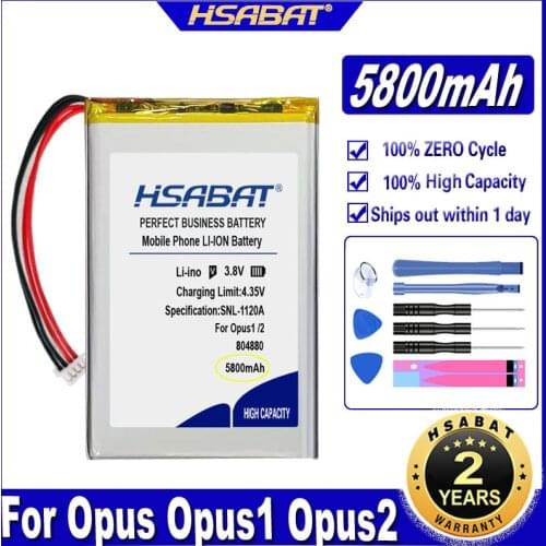 HSABAT Opus Opus1 Opus2 Player 1 2 5800mAh Battery for Charm Opus Opus1 Opus2 Player 1 2 Batteries