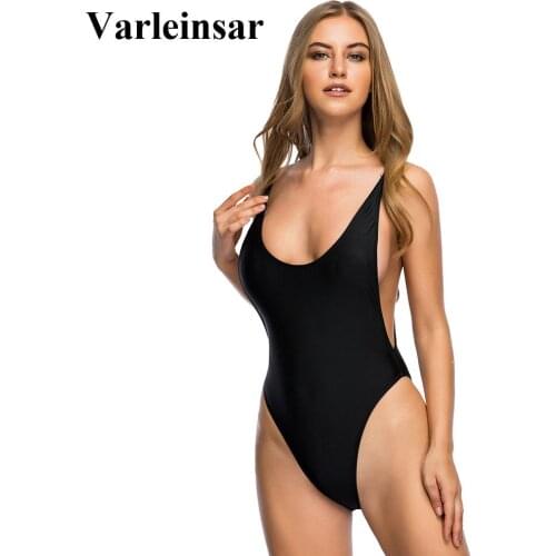 L - 2XL Black Red Large Size Female Swimwear Plus Size One Piece Swimsuit Women High Cut Monokini Bather Bathing Suit Swim V113