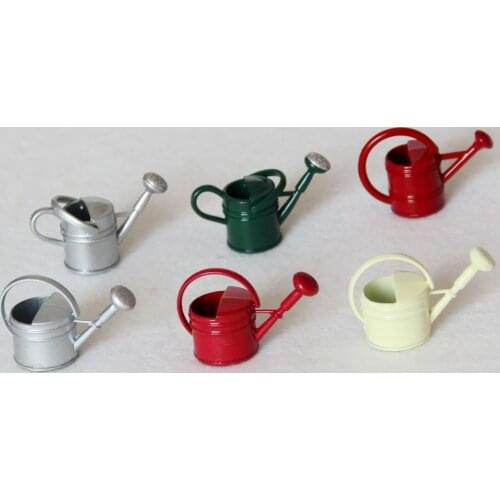 New Arrival 1/12 Metal Watering Can Garden Miniature Decoration For Children Kids Dolls Acces Dollhouse Miniature Furniture