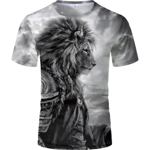Fashion Lion King 3D Printed T shirt Cool Animal Pattern Summer Short Sleeve Tops Mens Tshirt Boy Girl Tees Casual Clothes