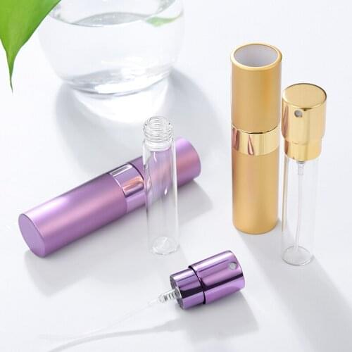 MUB - 15ml 1pc Mini Aluminum Perfume Bottle Spray Pump Empty Travel Refillable Perfume Atomizer Spray Bottle Rotary High Quality