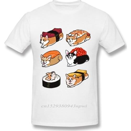 Round Collar 3D Print Sushi Corgi Tee Male T Shirt Homme T Shirt Plus size Hot sale New Arrival Tees