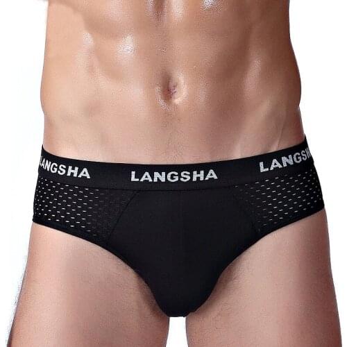 3 Pieces / Bag Of Genuine Underwear Mens Modal Briefs Spring And Summer Ice Sense Mesh Breathable Shorts Sexy U Convex Pants