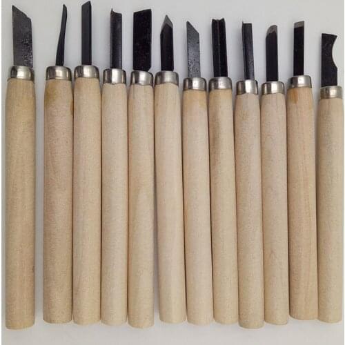 12pcs/set Wood Carving Set Chisel Tool Woodcut Knives Tool for DIY Arts Crafts