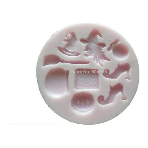 New Mini witch set Fondant Mold Silicone Sugar mold Craft Molds DIY gumpaste flowers Cake Decorating