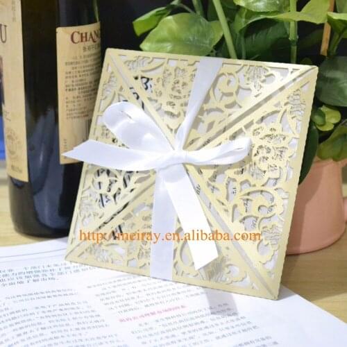 China wholesale die cut wedding invitation laser cut invitations