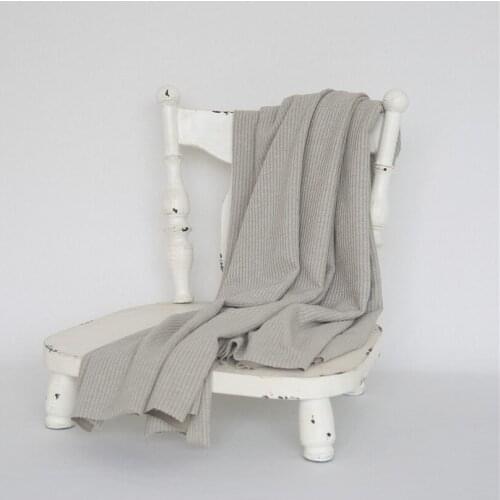 Newborn Striped Fabric Blanket Photo Props Beanbag Backdrop Layer Chunky Knit Fabric Blanket Photography Props